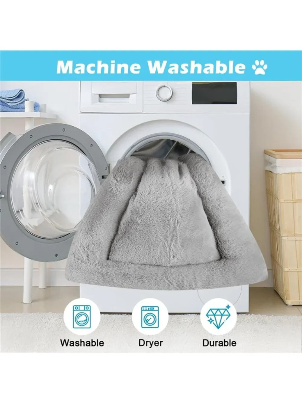Plush Washable Dog Bed Ultra Soft Dog Crate Mat Kennel Pad Anti-Slip 36